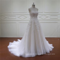 Бисером 3D цветы кружева новые свадебные платья 